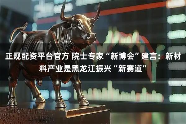 正规配资平台官方 院士专家“新博会”建言：新材料产业是黑龙江振兴“新赛道”